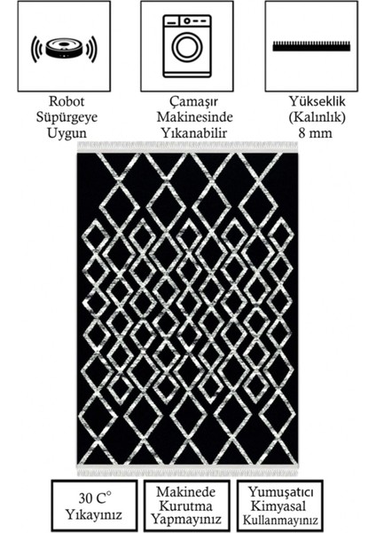 Kaymaz Taban, Makinada Yıkanabilir, Dijital Baskılı, Modern Halı fırsatları