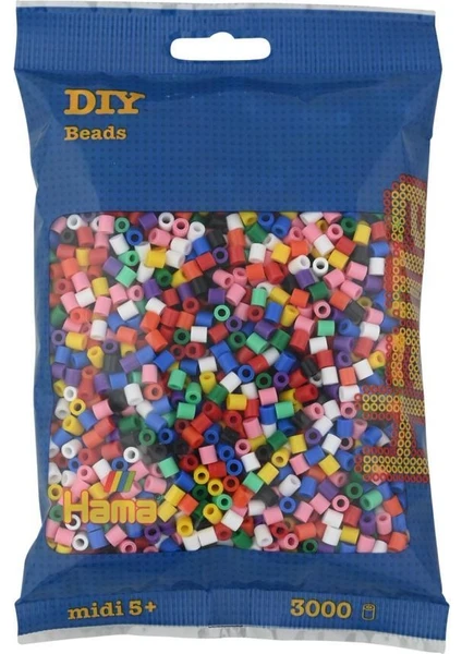 Hama Beads 3.000'lik Hama Midi Boncuk - 10 Renk