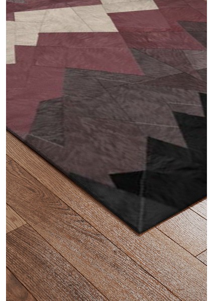 Kaymaz Deri Taban, Makinada Yıkanabilir, Dijital Baskılı, Modern Halı