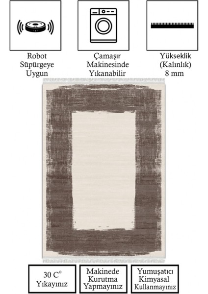 Kaymaz Taban, Makinada Yıkanabilir, Dijital Baskılı, Modern Halı