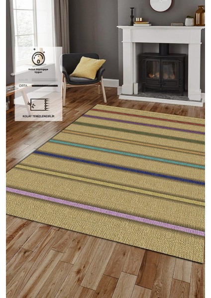 Kaymaz Taban, Makinada Yıkanabilir, Dijital Baskılı, Modern Halı