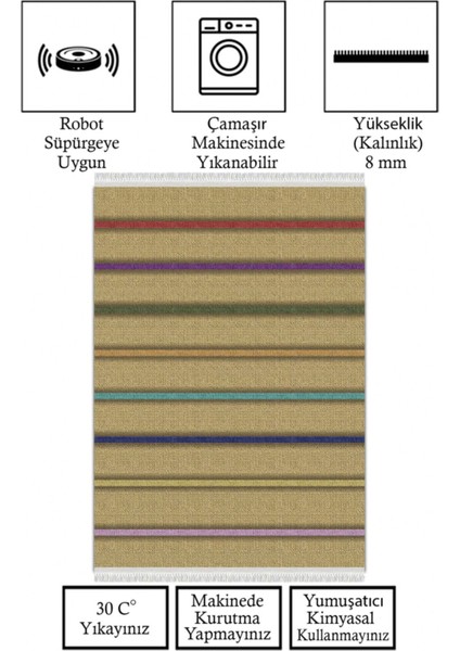 Kaymaz Taban, Makinada Yıkanabilir, Dijital Baskılı, Modern Halı