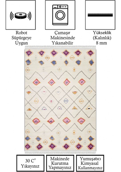 Kaymaz Taban, Makinada Yıkanabilir, Dijital Baskılı, Modern Halı