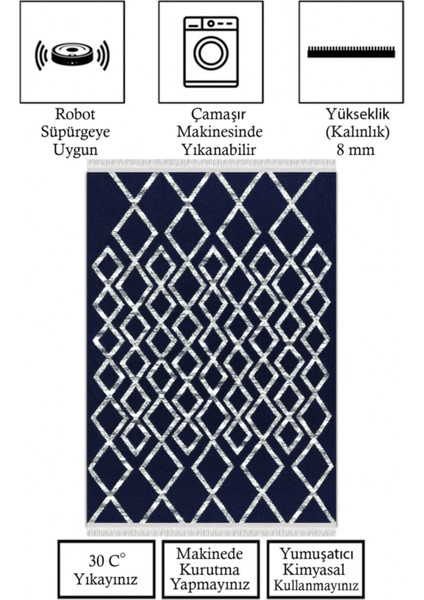 Kaymaz Taban, Makinada Yıkanabilir, Dijital Baskılı, Modern Halı
