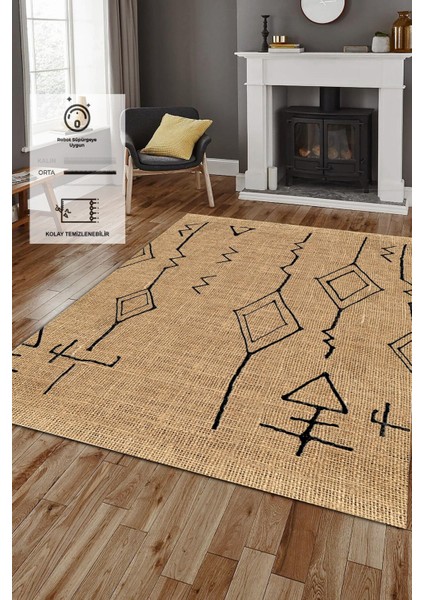 Kaymaz Taban, Makinada Yıkanabilir, Dijital Baskılı, Modern Halı