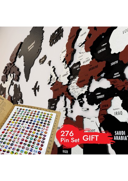 3 Boyutlu Ahşap Dünya Haritası, Ahşap Duvar Dekoru, Duvar Tablo, Gerçek Dünya Haritası,dünya Haritası