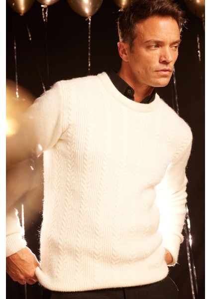 Standart Fit Bisiklet Yaka Triko Kazak E1007AX24WN