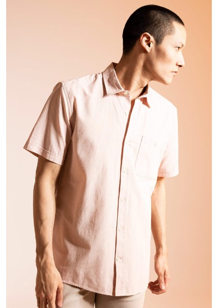 Regular Fit Polo Yaka Kısa Kollu %100 Pamuk Gömlek M9432AZ23SP