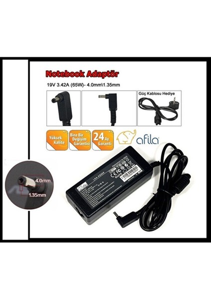 Asus Zenbook UX430UA-GV304R UX430UA-GV305T Notebook Adaptörü, Şarj Aleti Cihazı 65W