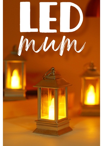 3 Adet LED Mum Mini Dörtgen Tip Pil Dahil Dumansız Alev Ledli Yapay Dekoratif Mum Işığı Gümüş PT434