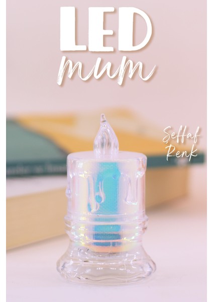 3 Adet LED Mum Simli Tipi Pil Dahil Dumansız Alev Ledli Yapay Dekoratif Mum Işığı Orta PT421