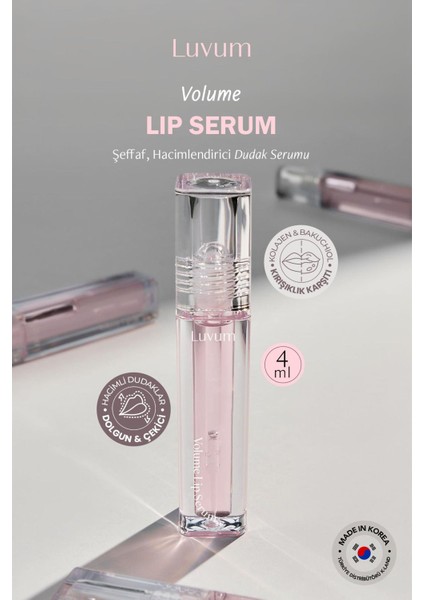 Bakuchiol Içeren Dolgunlaştırıcı Bakım Sağlayan Luvum Dudak Serumu Parlatıcı Lip Serum