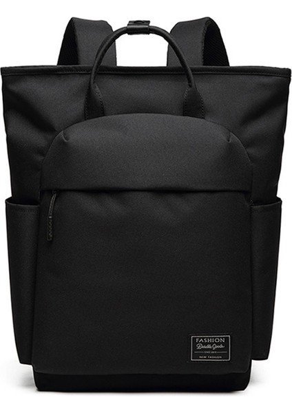 Moda Rahat Sırt Çantası Uni Trend Erkekler ve Kadınlar Sırt Çantası Basit Günlük Çanta Çok Fonksiyonlu Büyük Kapasiteli Çanta Hafif Siyah (Yurt Dışından)