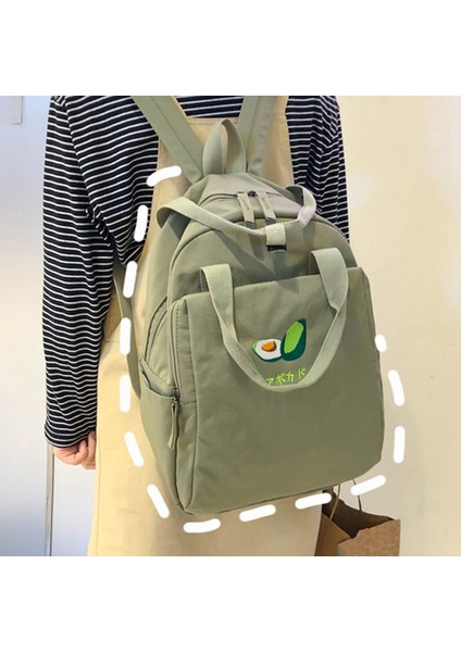 Meyve Nakış Kadın Sırt Çantası Küçük Taze Naylon Omuz Çantası Kız Gençler Için Okul Çantası Siyah (Yurt Dışından) indirimleri