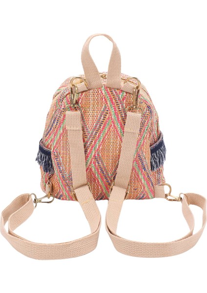 Küçük Seyahat Sırt Çantaları Kadın Saman Dokuma Omuz Okul Çantaları Rahat Sırt Çantası Örgü Sırt Çantası Çanta Koyu Haki (Yurt Dışından) fırsatları