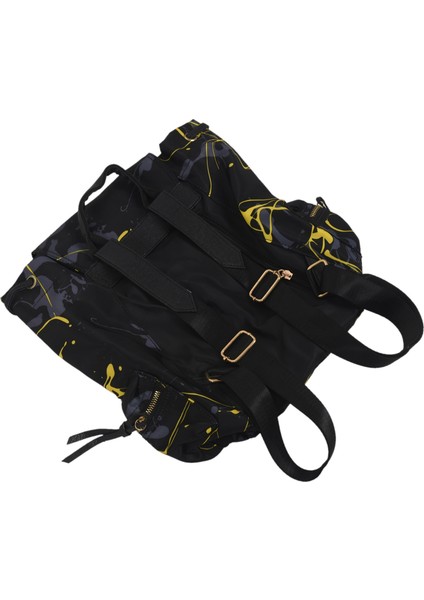 Kadın Sırt Çantası Su Geçirmez Naylon Graffiti Kadın Çanta Seti Marka Tasarımcısı Ipli Genç Kız Sırt Çantaları Okul Çantaları Debriyaj Siyah ve Sarı (Yurt Dışından) indirimleri