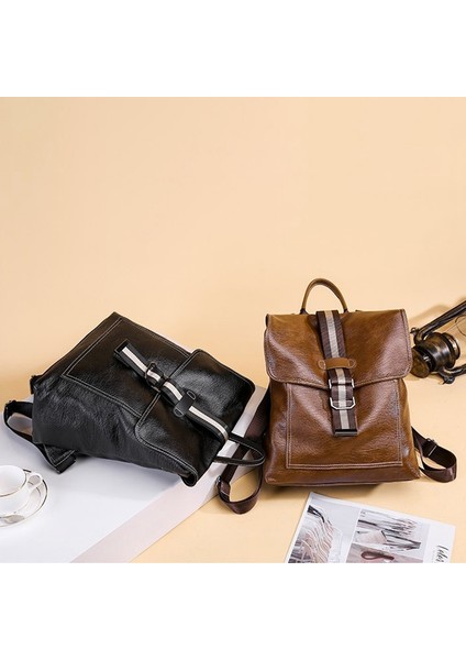 Moda Çok Fonksiyonlu Bayan Sırt Çantası Vintage Büyük Kapasiteli Sırt Çantası Sırt Çantaları Kahverengi (Yurt Dışından) indirimleri