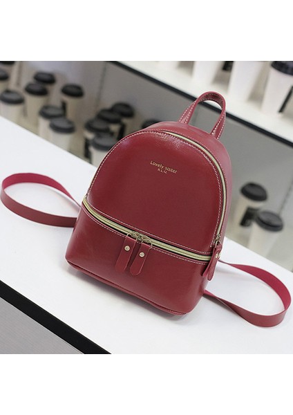Pu Sırt Çantası Tek Omuz Çapraz El Çantası Küçük Çanta Moda Trendi Çanta Pembe (Yurt Dışından)