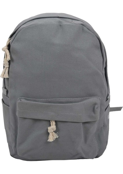 Düz Renk Kanvas Omuz Çantası Koleji Rüzgar Öğrenci Çantası Çocuk Sırt Çantası Kız Gri (Yurt Dışından)