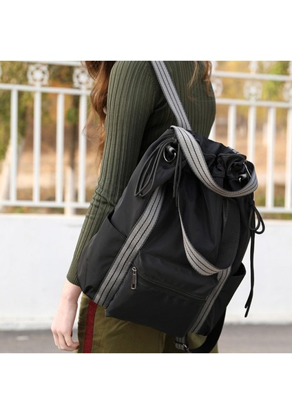 Bayan Naylon Sırt Çantası, Çok Fonksiyonlu Çanta, Moda Omuz Çantası, Kız Ipli Sırt Çantası, Genç Kızlar Için Çoklu Sırt Çantası Siyah (Yurt Dışından) fiyatları