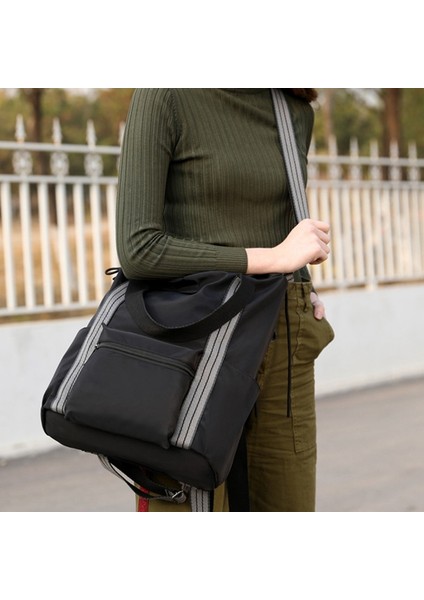 Bayan Naylon Sırt Çantası, Çok Fonksiyonlu Çanta, Moda Omuz Çantası, Kız Ipli Sırt Çantası, Genç Kızlar Için Çoklu Sırt Çantası Siyah (Yurt Dışından) fırsatları