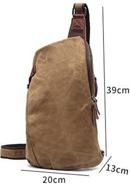 Retro Göğüs Çantası Omuz Çantası Erkekler Kanvas Çanta Açık Omuz Çapraz Çanta Su Geçirmez Sırt Çantası Siyah (Yurt Dışından) modelleri