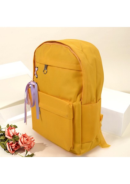 Adet/takım Şerit Zincir Ilmek Keten Sırt Çantası Seyahat Sırt Çantaları Eğlence Sırt Çantaları Genç Kızlar Için Okul Sırt Çantası Sarı (Yurt Dışından) fiyatları