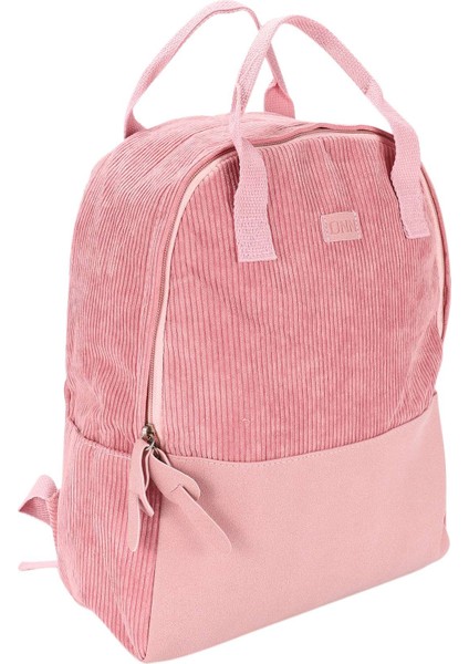 Edebi Kadife Sırt Çantası Kadın Basit Düz Renk Sırt Çantası Üniversite Lise Öğrencileri Şerit Pembe (Yurt Dışından) fiyatları