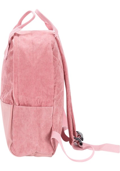 Edebi Kadife Sırt Çantası Kadın Basit Düz Renk Sırt Çantası Üniversite Lise Öğrencileri Şerit Pembe (Yurt Dışından) modelleri