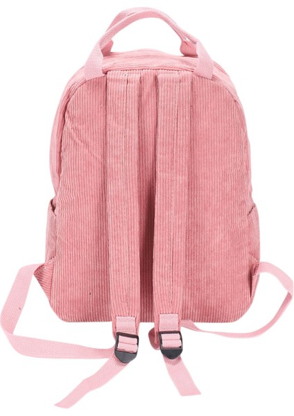 Edebi Kadife Sırt Çantası Kadın Basit Düz Renk Sırt Çantası Üniversite Lise Öğrencileri Şerit Pembe (Yurt Dışından) fırsatları