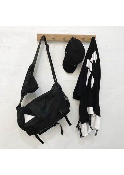 Sokak Harajuku Gelgit Fonksiyonu Bir Omuz Ölü Sinek Rahat Takım Hip Hop Erkekler ve Kadınlar Sırt Çantası Siyah (Yurt Dışından) fiyatları