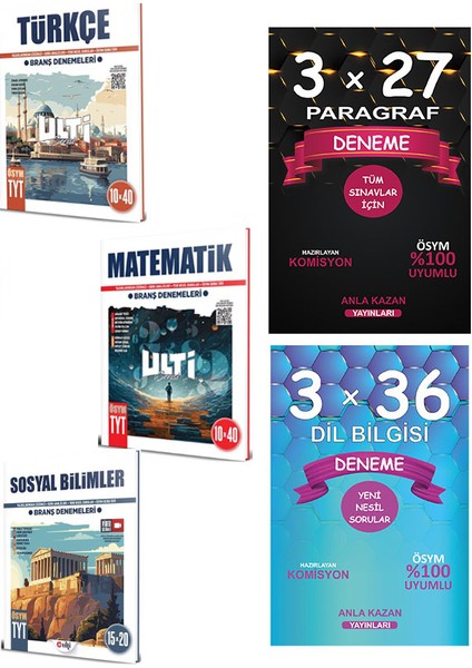 TYT Türkçe – Matematik - Sosyal Bilgiler Denemeleri – Anla Kazan Paragraf – Dil Bilgisi Denemeleri