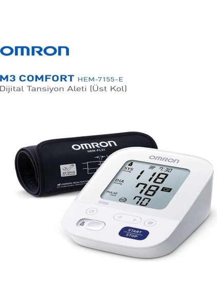Omron M3 Comfort Tansiyon Alaleti Hafızalı Manşetli 2 Kullanıcı, Dayanıklı, Üst Koldan Ölçer Dijital fiyatları