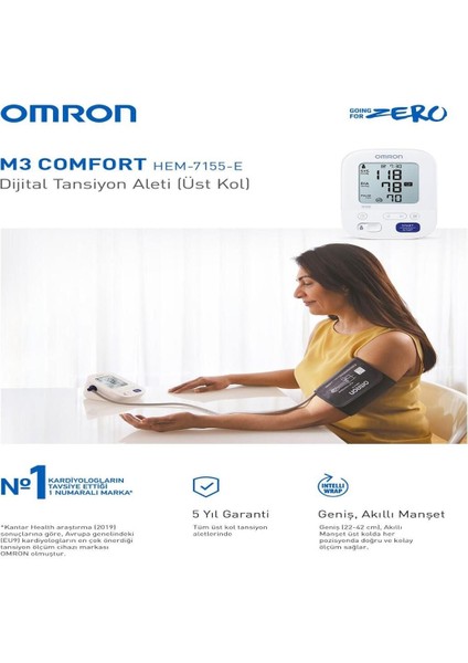Omron M3 Comfort Tansiyon Alaleti Hafızalı Manşetli 2 Kullanıcı, Dayanıklı, Üst Koldan Ölçer Dijital modelleri