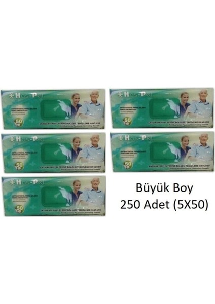 Perine Vücut Temizleme Havlusu 50'li 5'li Paket Antibakteriyel Havlu Büyük Boy