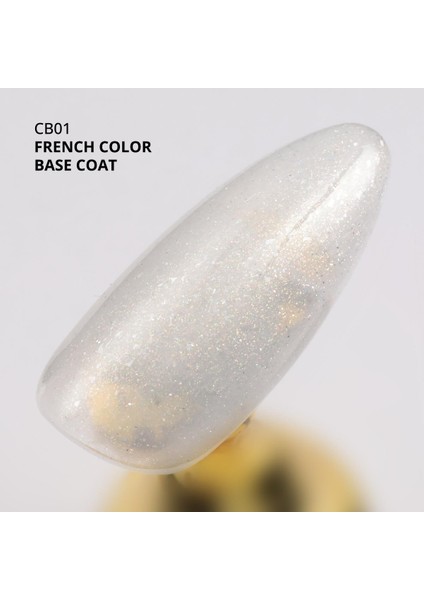 Kalıcı Oje French Color Base Coat CB01, Işıltılı Rakı Beyazı, 10 ml