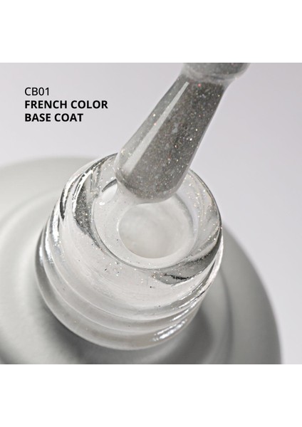 Kalıcı Oje French Color Base Coat CB01, Işıltılı Rakı Beyazı, 10 ml