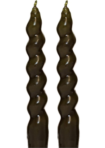 Yılbaşı 2li Twirl Glow Siyah Şamdan Mum Seti (18 Cm)