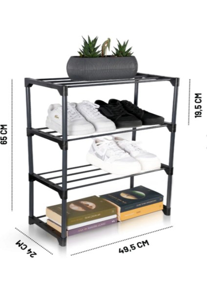 Çok Amaçlı Raf - 4 Katlı Metal Ayakkabılık