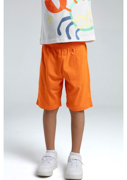 Erkek Çocuk Beyaz Bermuda Takım modelleri