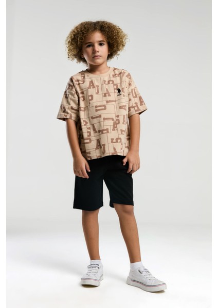 Erkek Çocuk Krem Bermuda Takım modelleri