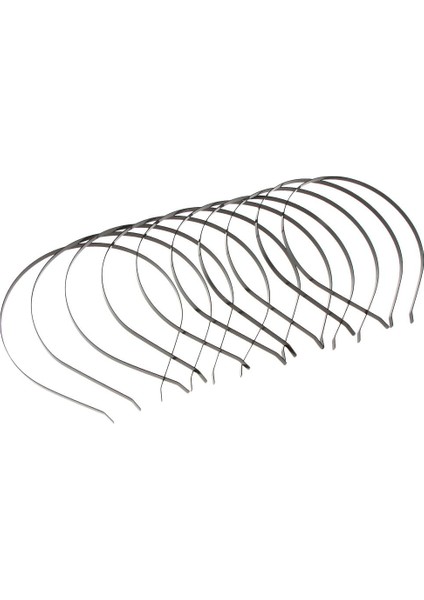 10X Düz Metal Kafa Bandı Saç Kasnağı Aksesuarları Diy Zanaat Siyahı (Yurt Dışından)
