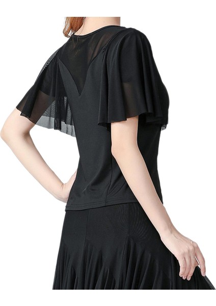 Kadın Dans Üstleri Cha Cha 2xl Için Rhinestones Çan Kollu (Yurt Dışından)