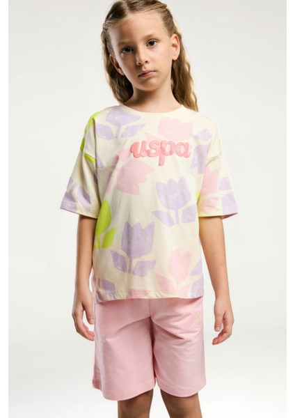 Kız Çocuk Sarı Bermuda Takım