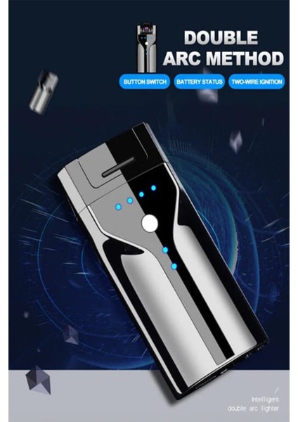 K16 USB Şarjlı 2 Arc Alevsiz Çakmak -New Style
