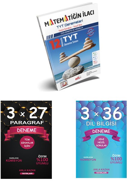 TYT Matematiğin İlacı Matematik Denemeleri – Anla Kazan Paragraf – Dil Bilgisi Denemeleri