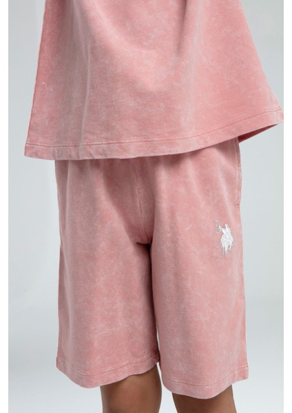 Kız Çocuk Pembe Bermuda Takım