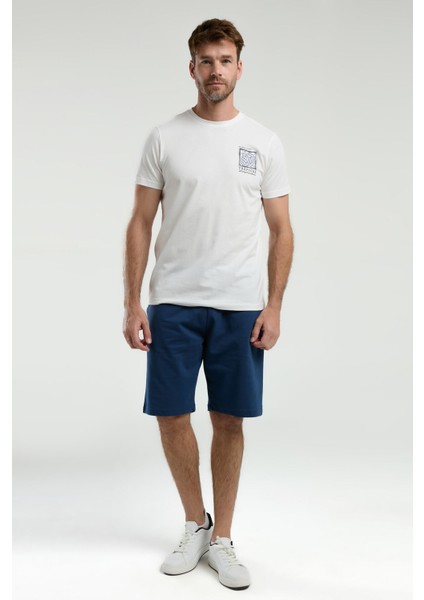 Erkek Beyaz Bermuda Takım