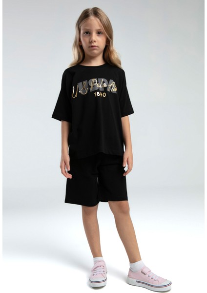 Kız Çocuk Siyah Bermuda Takım