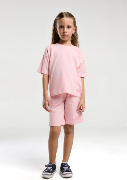 Kız Çocuk Turuncu Bermuda Takım